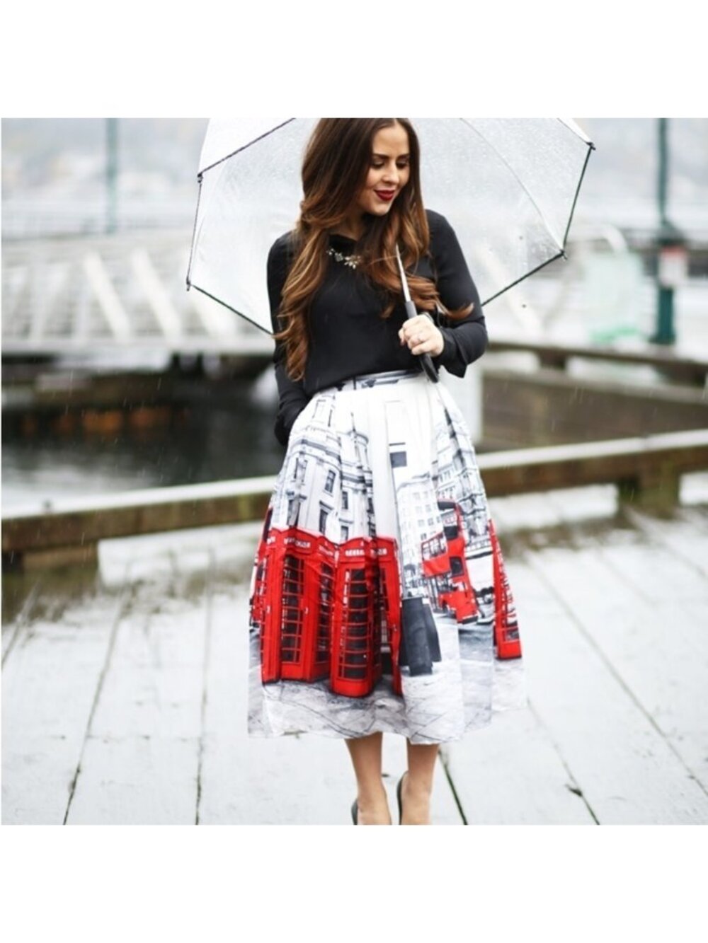 Tea‎ and Crumpets tea length London  Fairy Goth Whimsical pleated Skirt